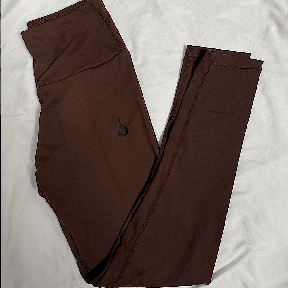 Ryderwear Brown Leggings with High Waist and Slim Fit